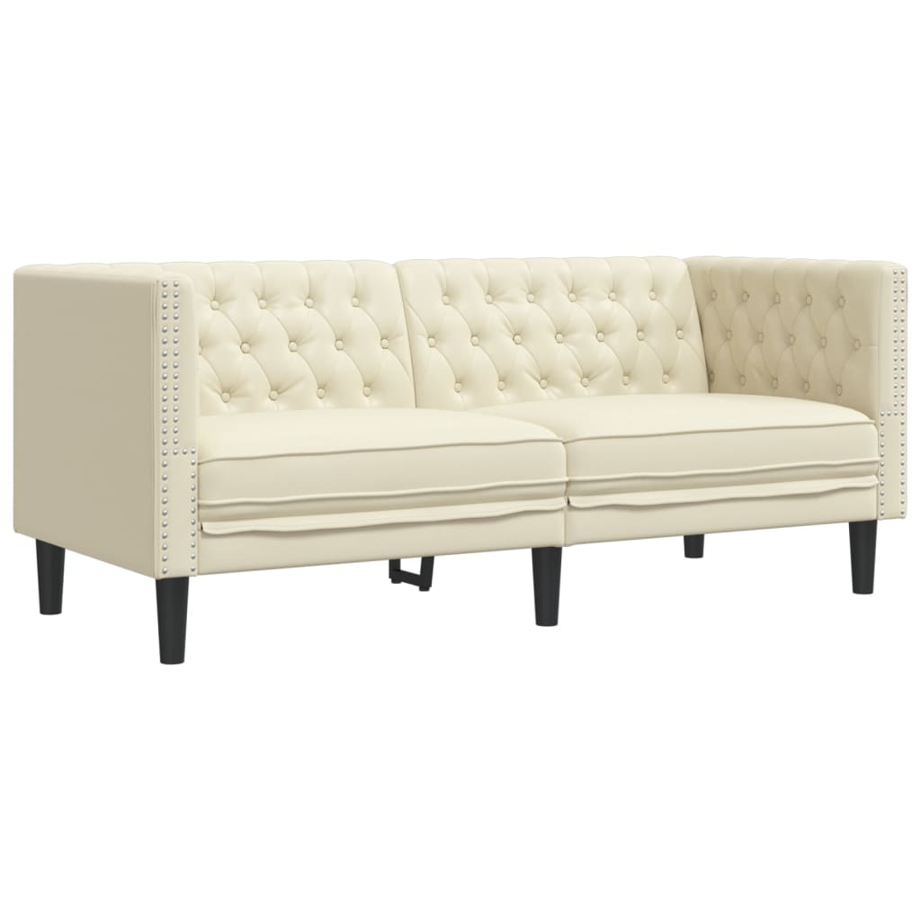 2-Personers Chesterfield-Sofa Kunstlæder