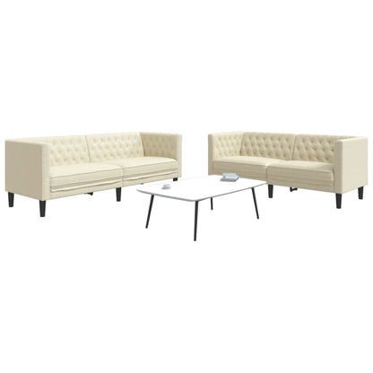 2-Personers Chesterfield-Sofa Kunstlæder