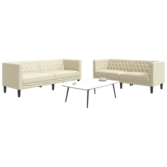2-Personers Chesterfield-Sofa Kunstlæder