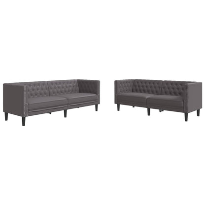 2-Personers Chesterfield-Sofa Kunstlæder