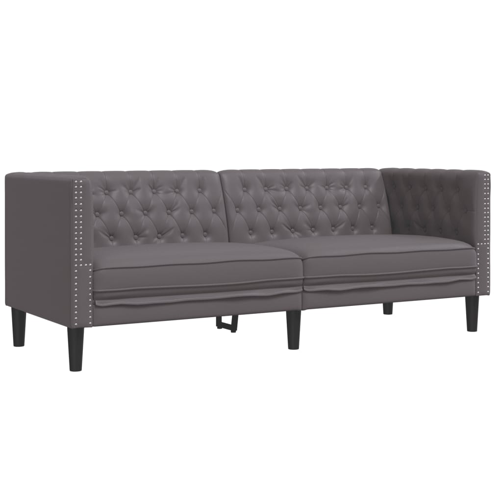 2-Personers Chesterfield-Sofa Kunstlæder