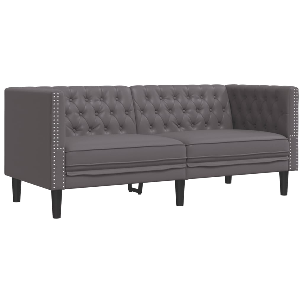 2-Personers Chesterfield-Sofa Kunstlæder