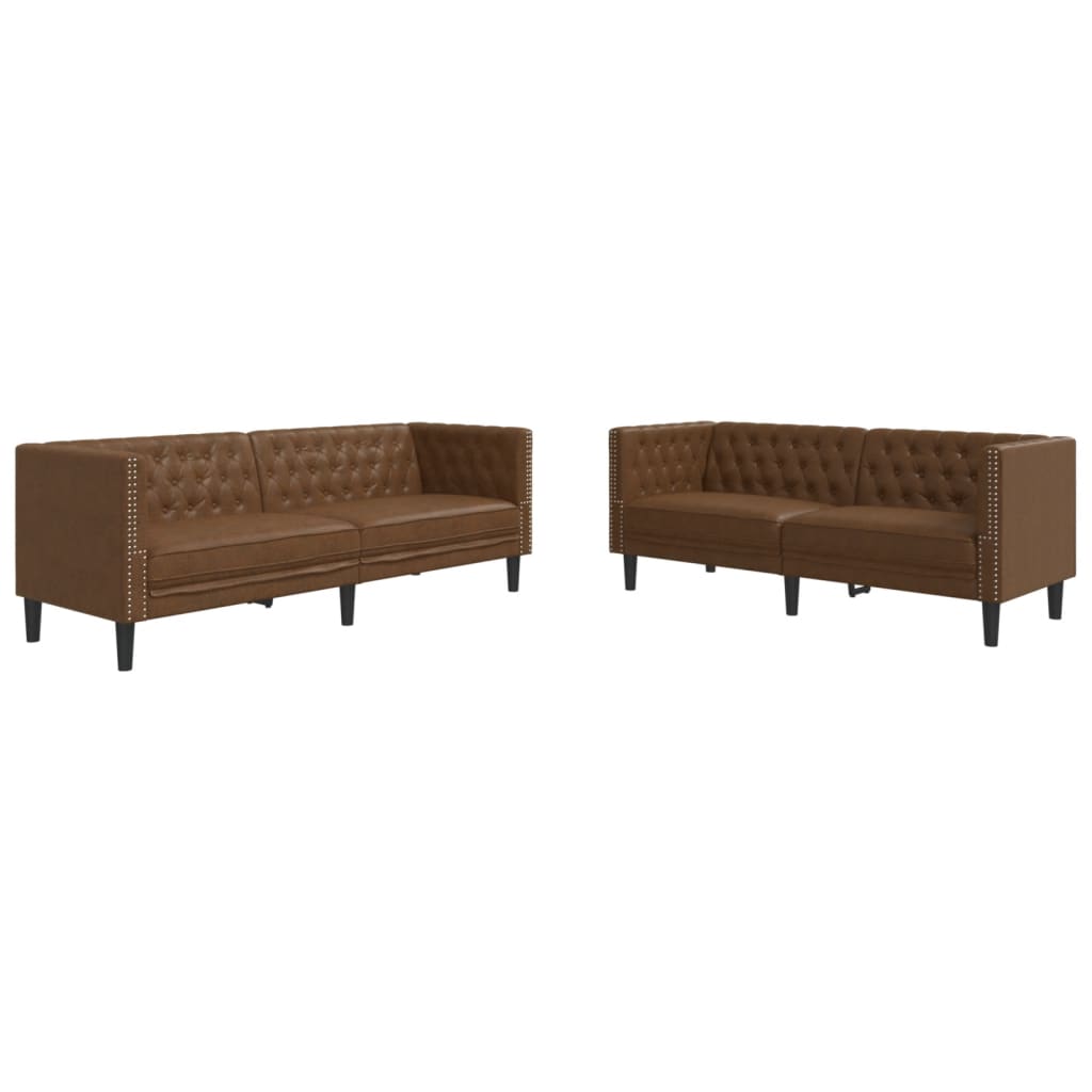 2-Personers Chesterfield-Sofa Kunstlæder