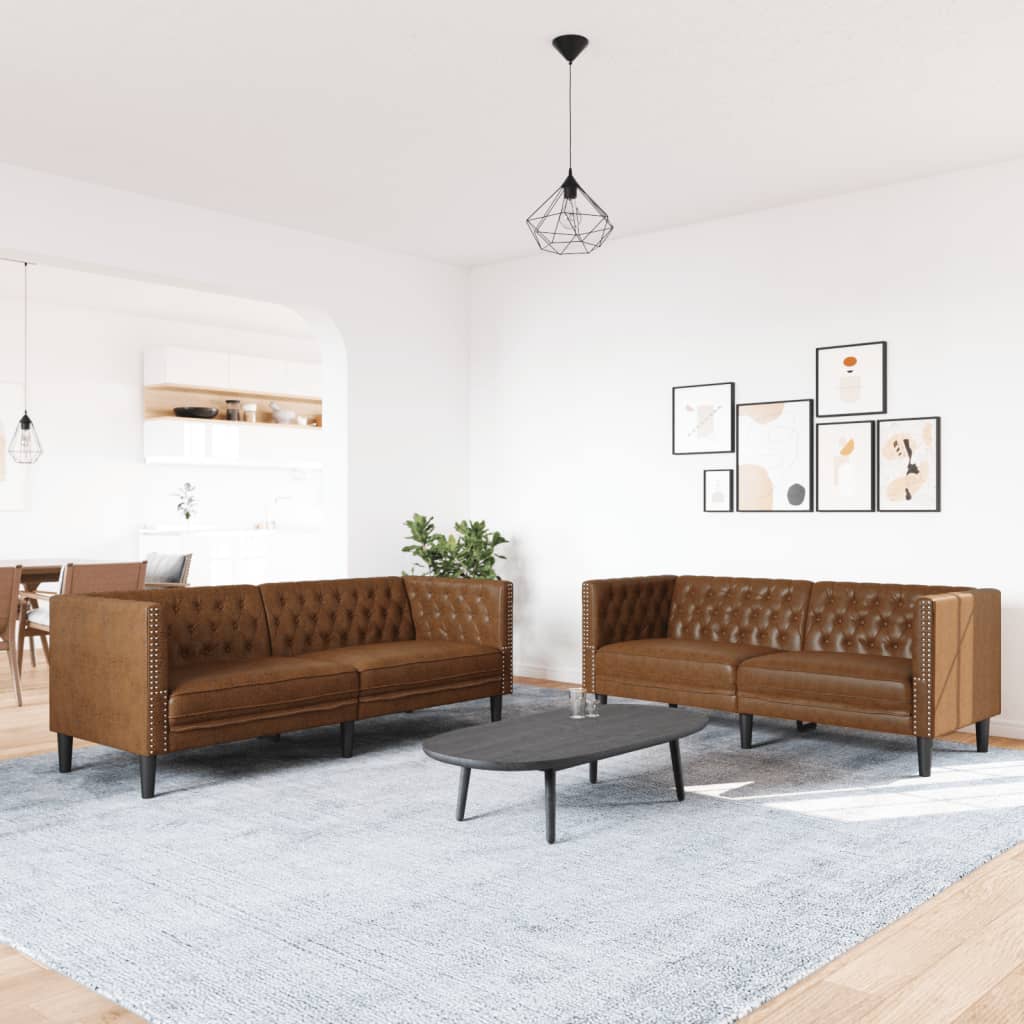 2-Personers Chesterfield-Sofa Kunstlæder