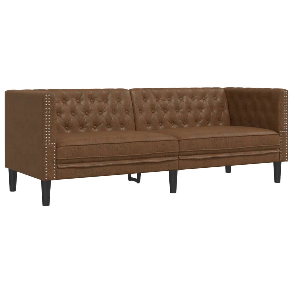 2-Personers Chesterfield-Sofa Kunstlæder