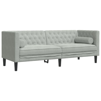 Chesterfield-Sofa Med Puder Fløjl