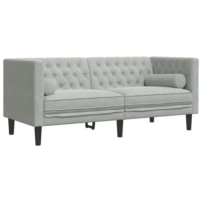 Chesterfield-Sofa Med Puder Fløjl