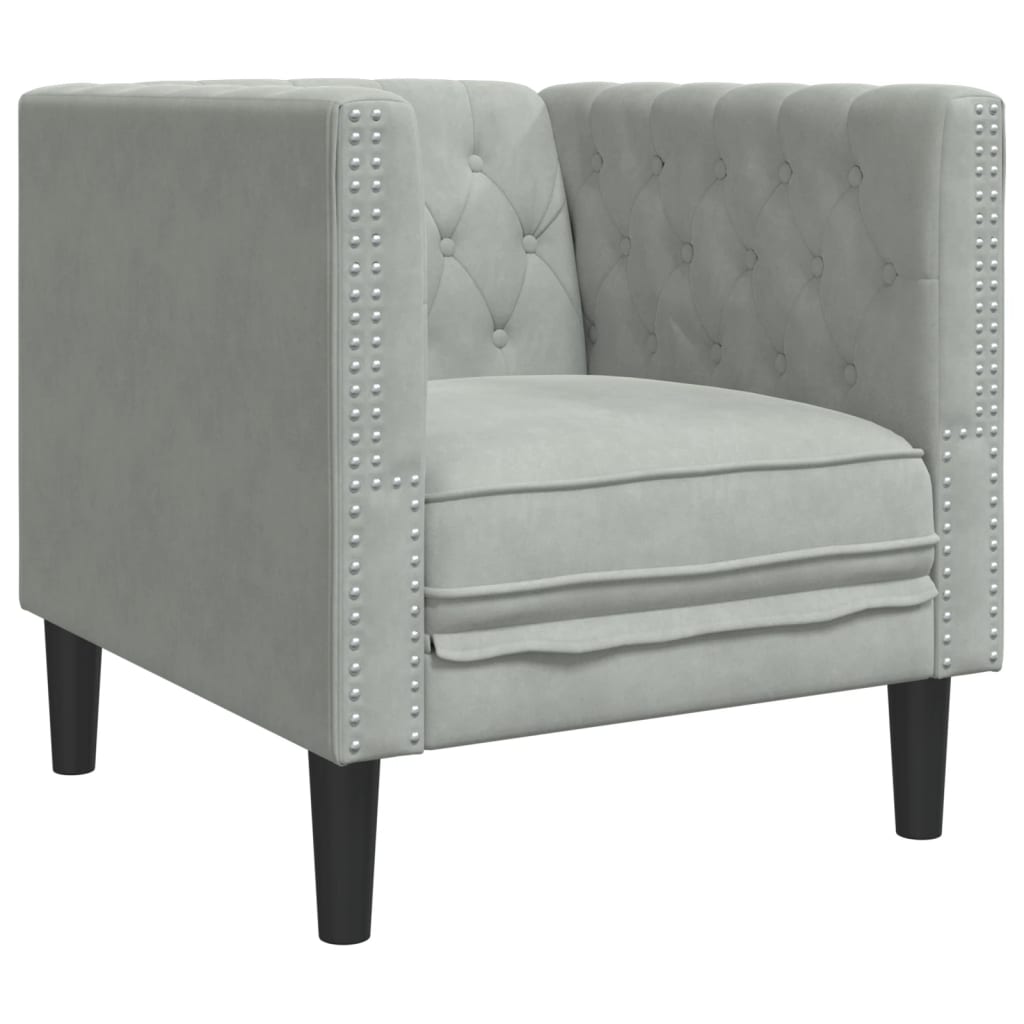 Chesterfield-Sofa Med Puder Fløjl