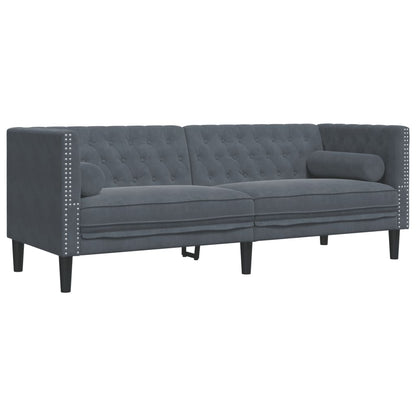 Chesterfield-Sofa Med Puder Fløjl