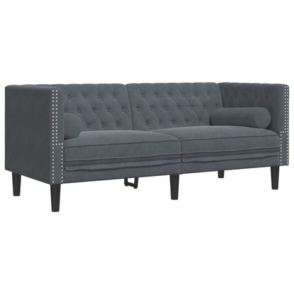 Chesterfield-Sofa Med Puder Fløjl