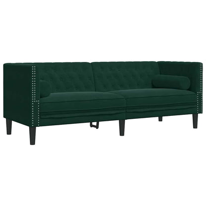 Chesterfield-Sofa Med Puder Fløjl