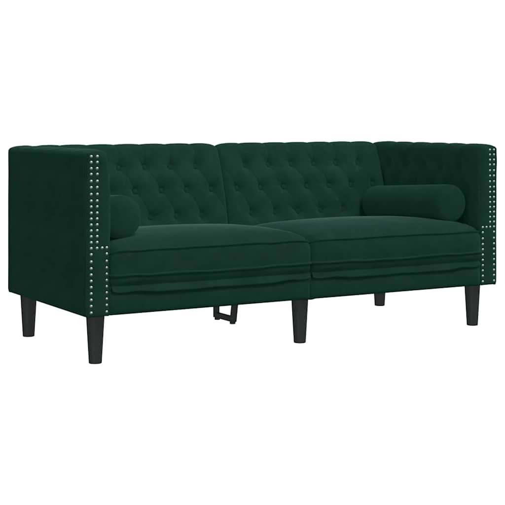 Chesterfield-Sofa Med Puder Fløjl