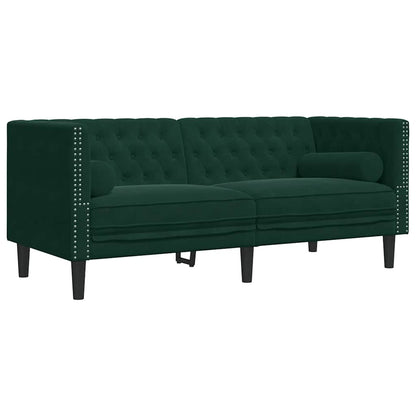 Chesterfield-Sofa Med Puder Fløjl