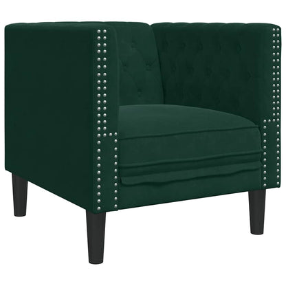 Chesterfield-Sofa Med Puder Fløjl