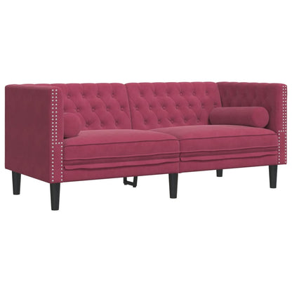 Chesterfield-Sofa Med Puder Fløjl
