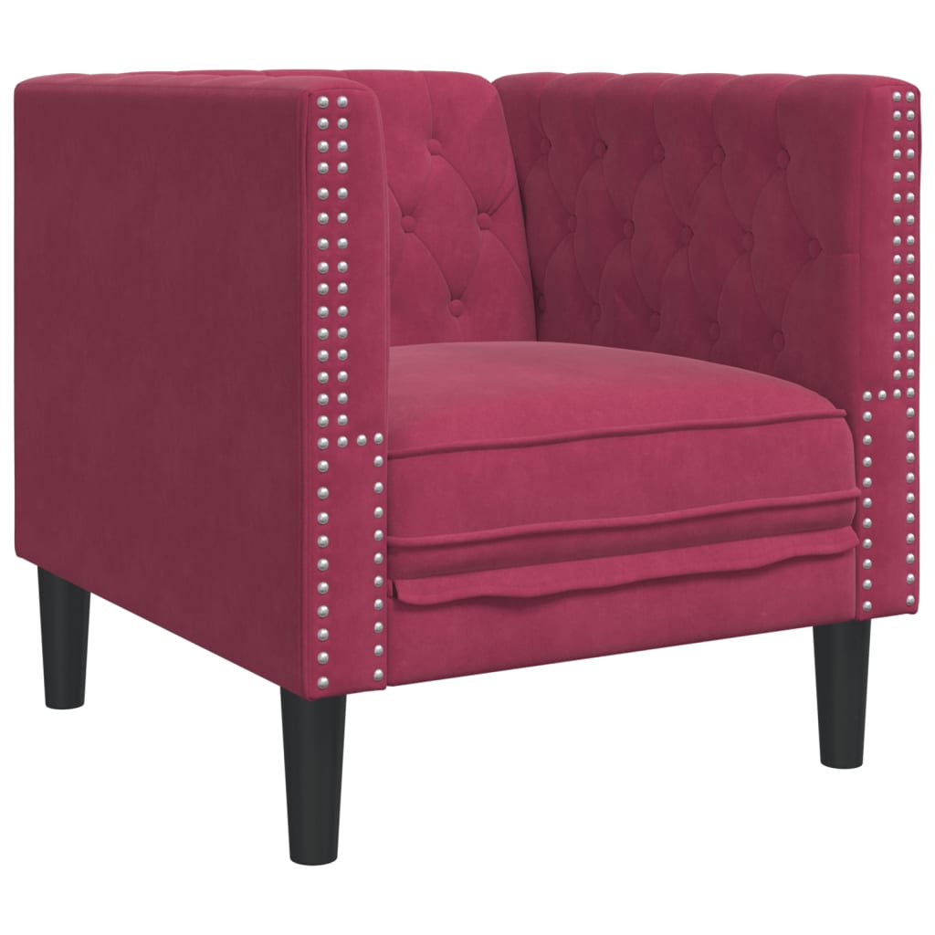 Chesterfield-Sofa Med Puder Fløjl