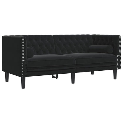 Chesterfield-Sofa Med Puder Fløjl