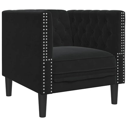 Chesterfield-Sofa Med Puder Fløjl