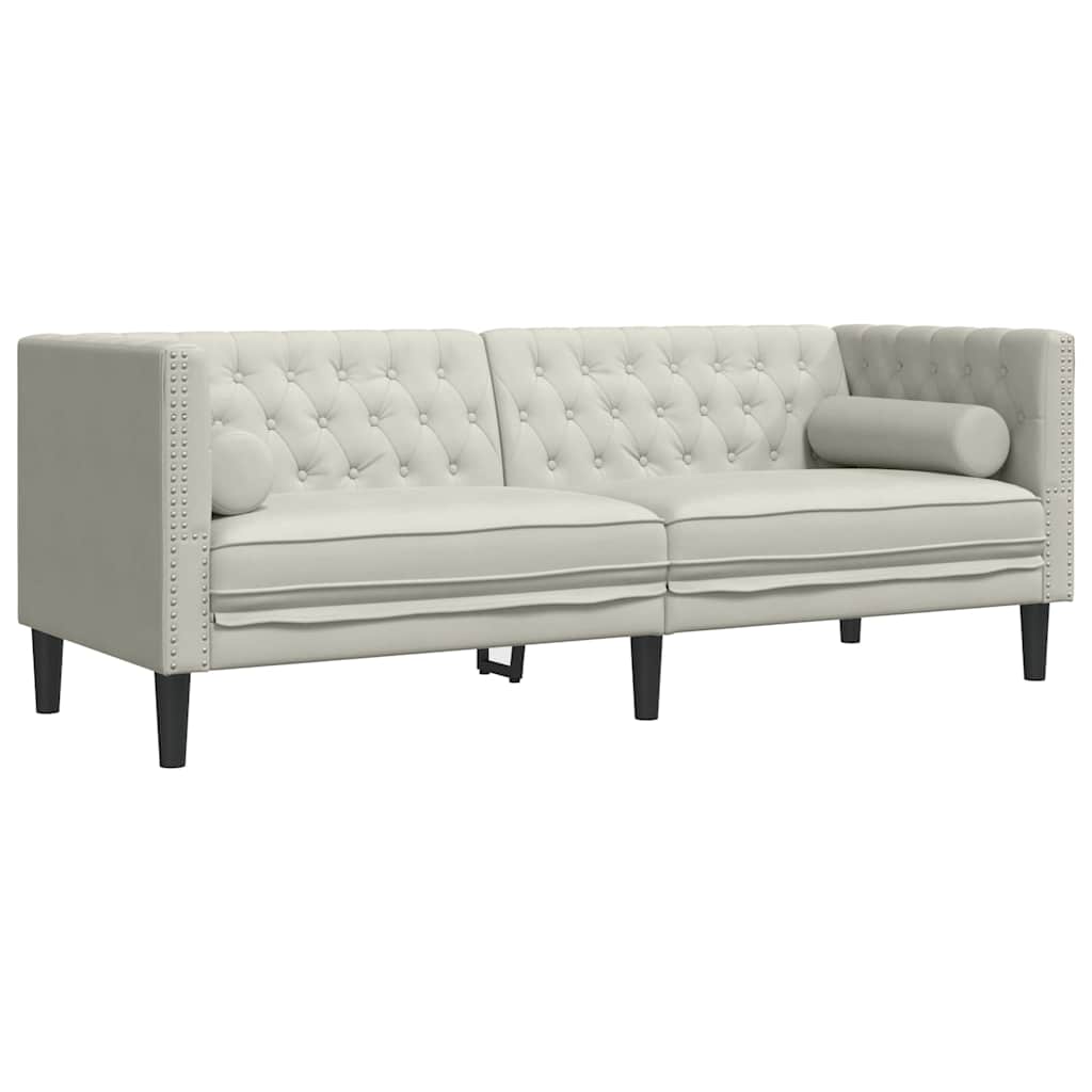 Chesterfield-Sofa Med Puder Fløjl