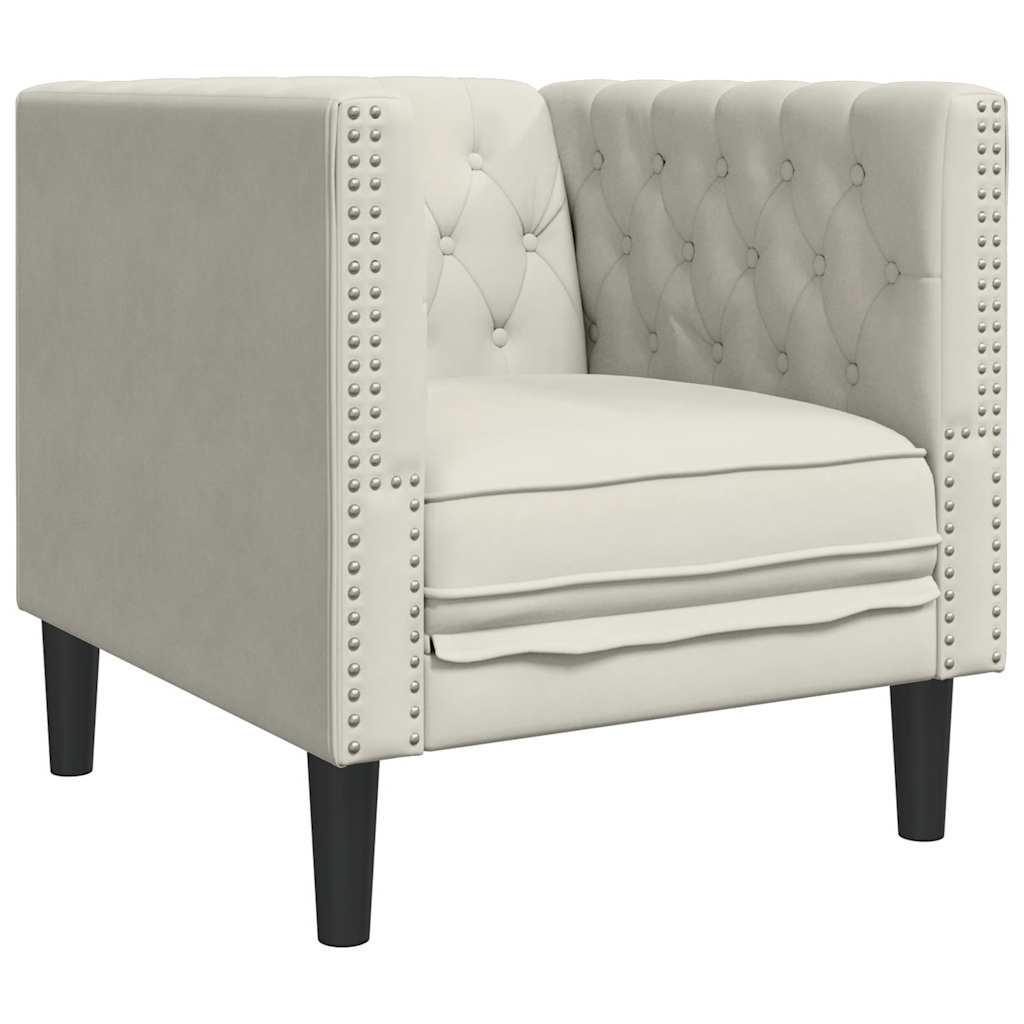 Chesterfield-Sofa Med Puder Fløjl