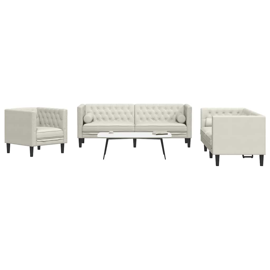 Chesterfield-Sofa Med Puder Fløjl