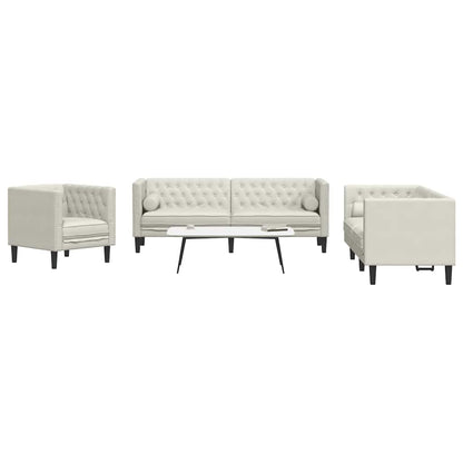 3-personers Chesterfield-sofasæt Med Puder Fløjl - Variant 3209288