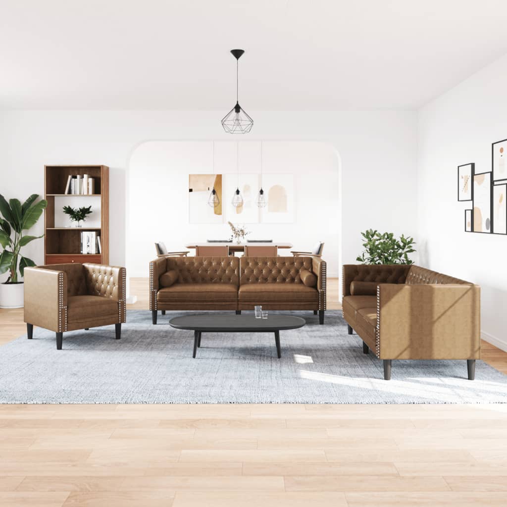 Chesterfield-Sofa Med Puder Fløjl