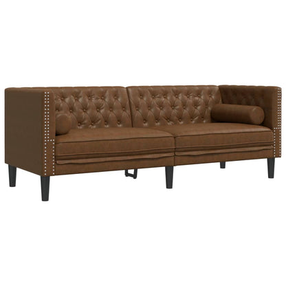 Chesterfield-Sofa Med Puder Fløjl