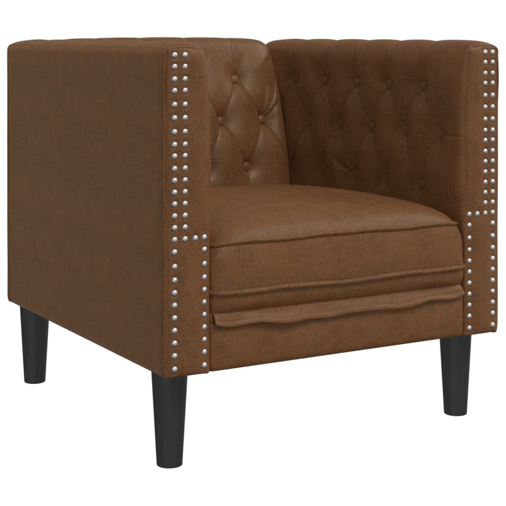 Chesterfield-Sofa Med Puder Fløjl