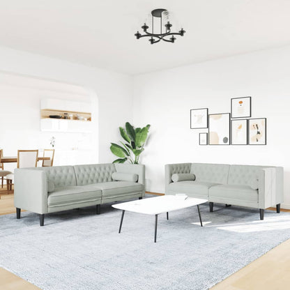 Chesterfield-Sofa Med Puder Fløjl