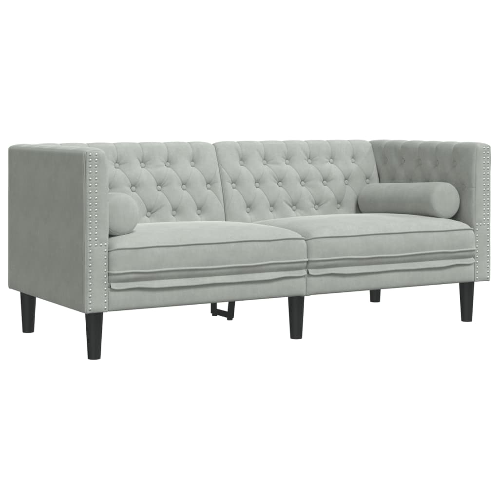 Chesterfield-Sofa Med Puder Fløjl