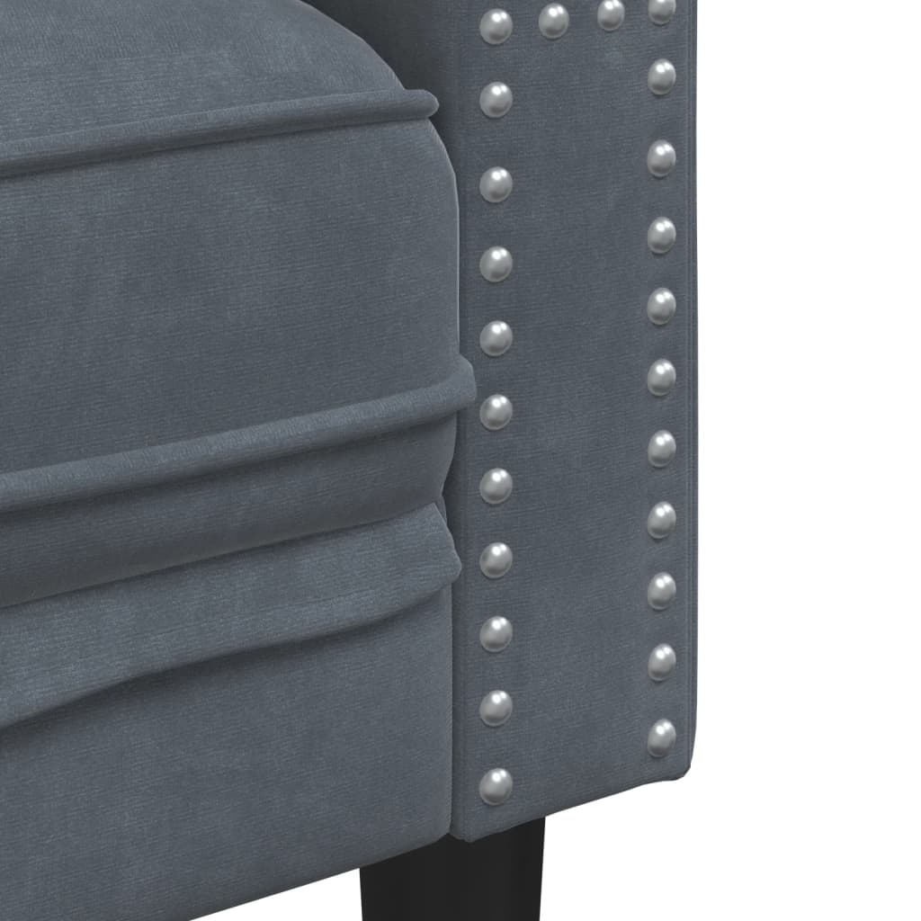 Chesterfield-Sofa Med Puder Fløjl