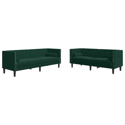 Chesterfield-Sofa Med Puder Fløjl