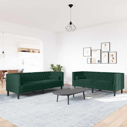 Chesterfield-Sofa Med Puder Fløjl