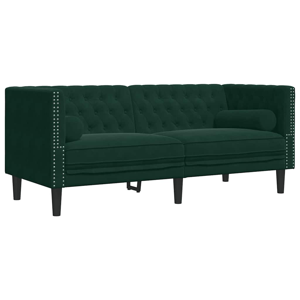 Chesterfield-Sofa Med Puder Fløjl