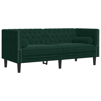 Chesterfield-Sofa Med Puder Fløjl