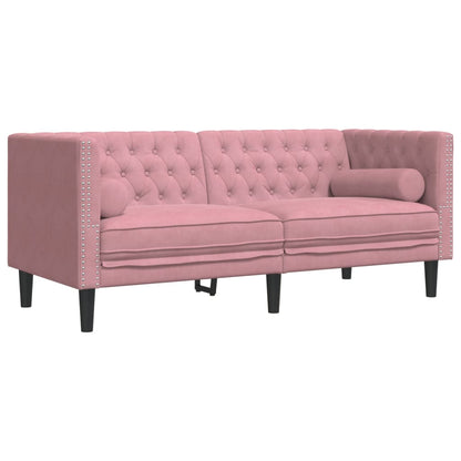 Chesterfield-Sofa Med Puder Fløjl