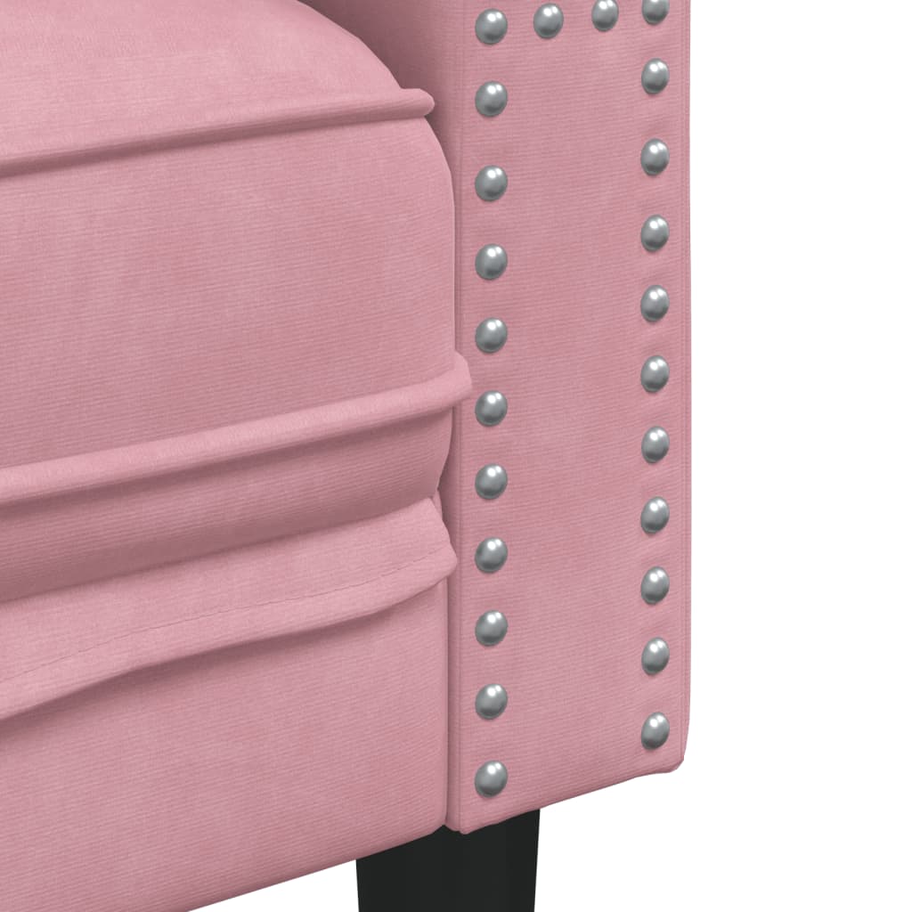 Chesterfield-Sofa Med Puder Fløjl