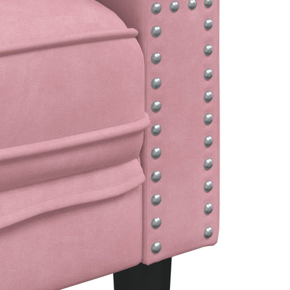 Chesterfield-Sofa Med Puder Fløjl