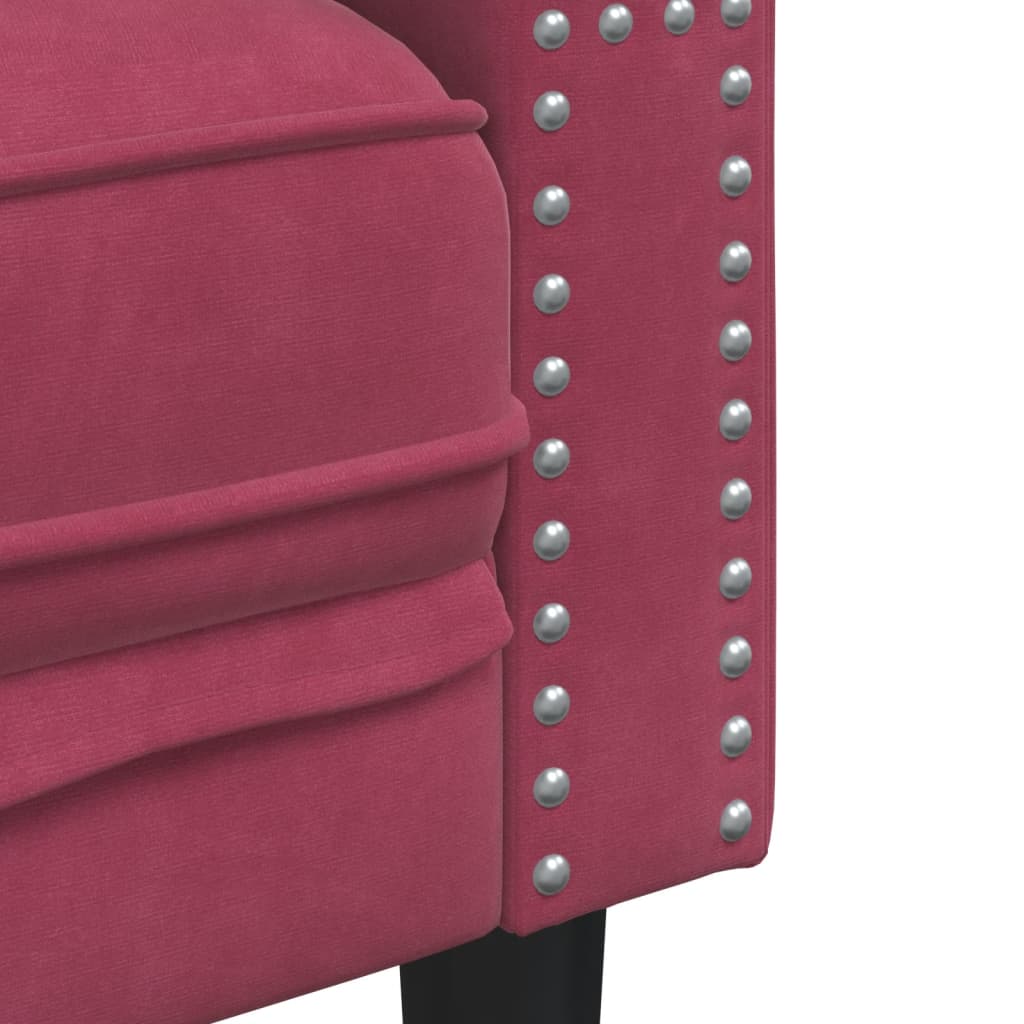 Chesterfield-Sofa Med Puder Fløjl