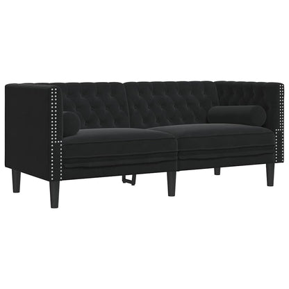 Chesterfield-Sofa Med Puder Fløjl