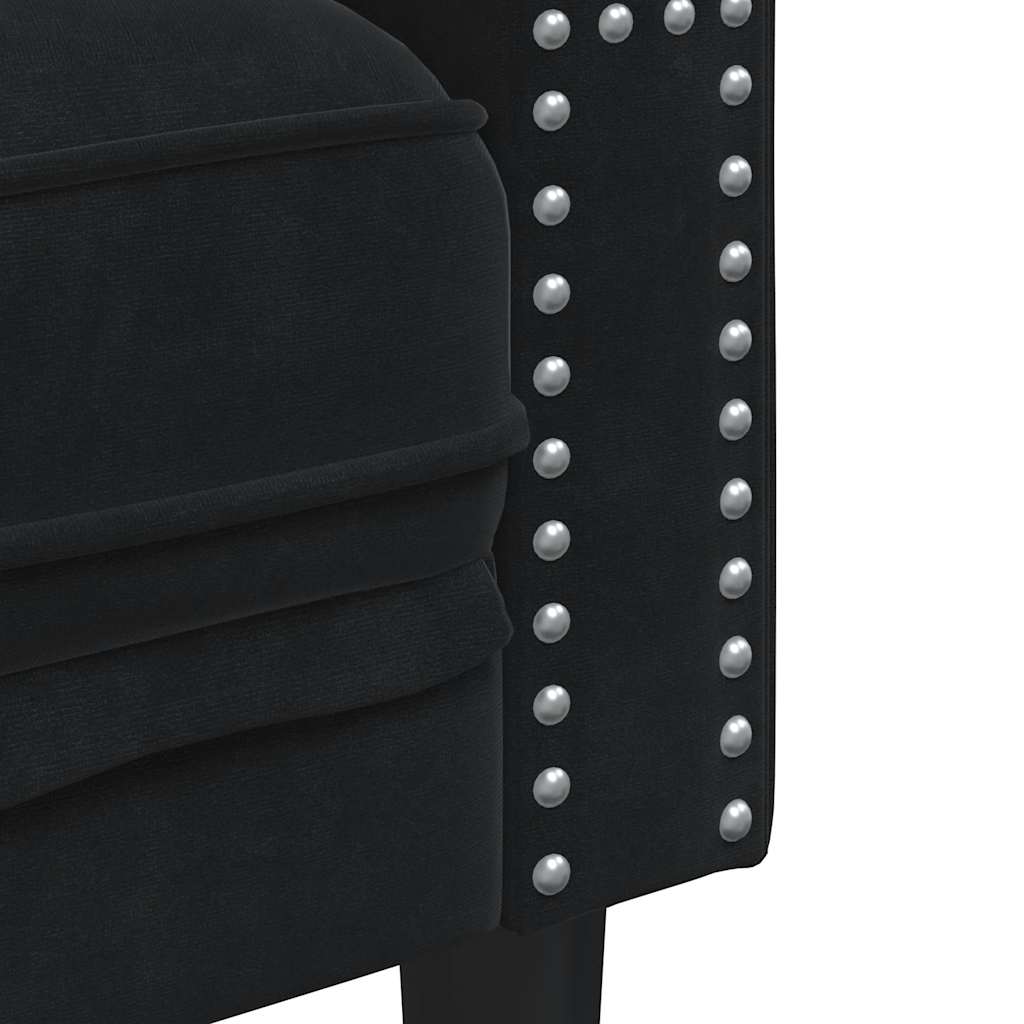 Chesterfield-Sofa Med Puder Fløjl