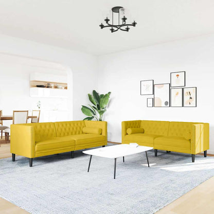 Chesterfield-Sofa Med Puder Fløjl
