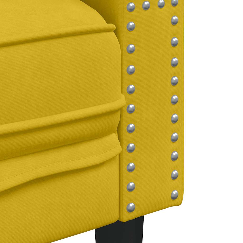 Chesterfield-Sofa Med Puder Fløjl