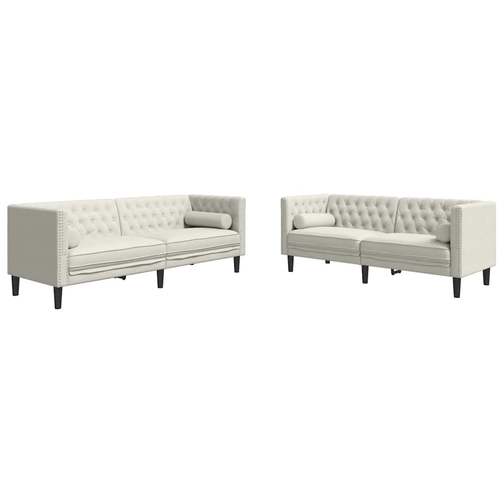 Chesterfield-Sofa Med Puder Fløjl
