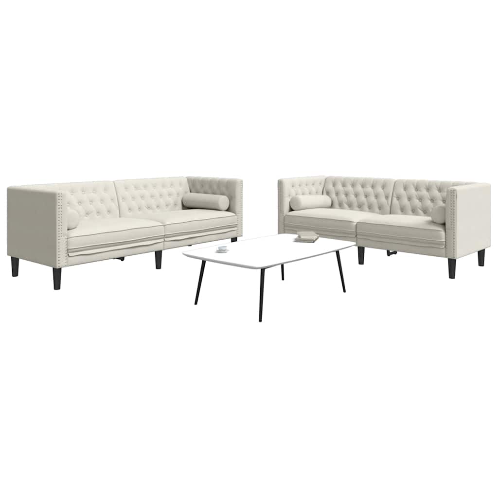Chesterfield-Sofa Med Puder Fløjl