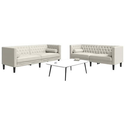 3-personers Chesterfield-sofasæt Med Puder Fløjl - Variant 3209298