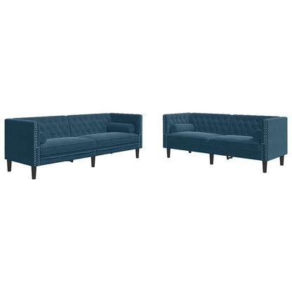 Chesterfield-Sofa Med Puder Fløjl