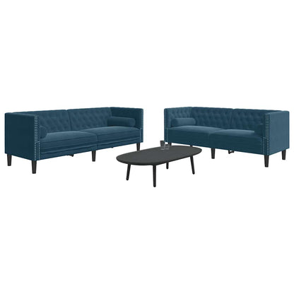 Chesterfield-sofasæt Med Puder Fløjl - Billede 3