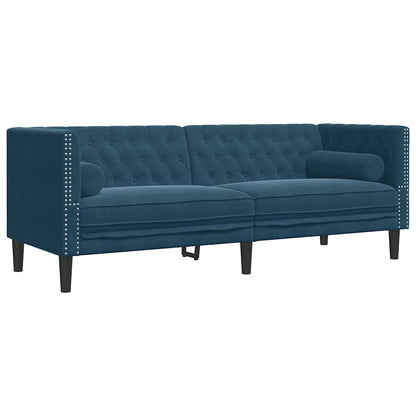 Chesterfield-Sofa Med Puder Fløjl